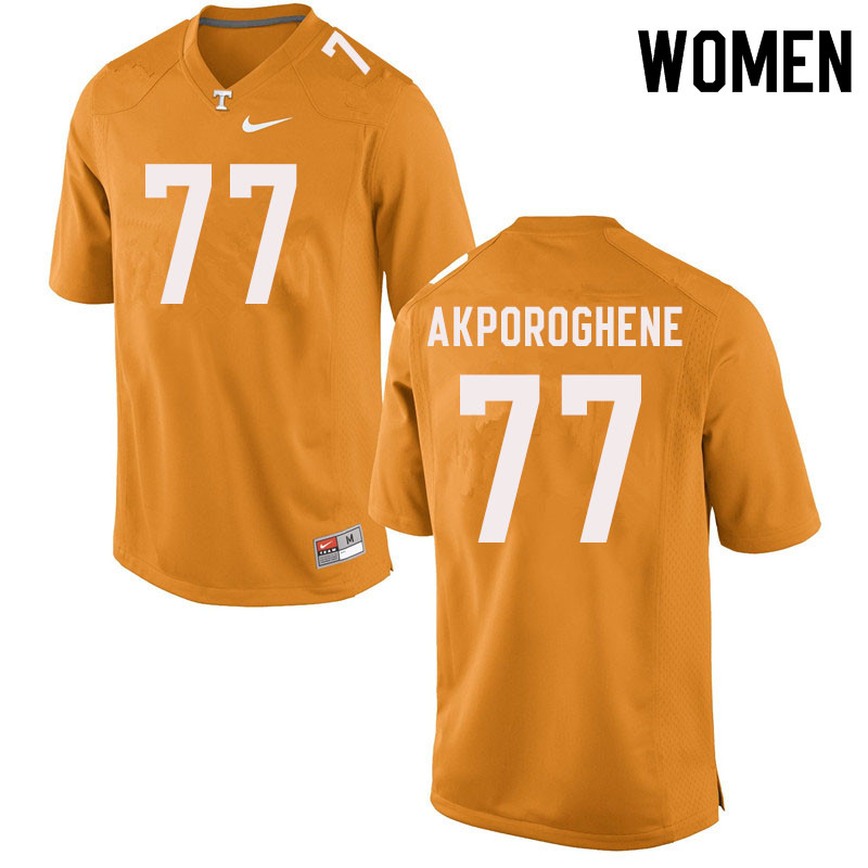 Women #77 Chris Akporoghene Tennessee Volunteers College Football Jerseys Sale-Orange